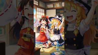 【AI】テレビゲームをする霊夢と魔理沙   #shorts