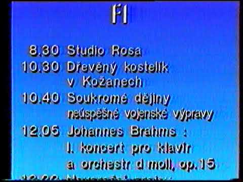 Silvester 1991/92, záver vysielania, program F1 na 01. 01. 1992, ČST F1