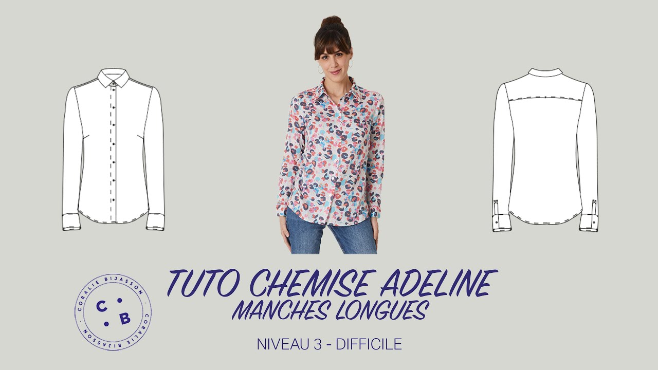 Adeline, le tuto du patron de couture de la chemise Adeline, version manches longues
