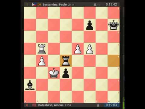 Arsens Batashevs (2159) vs IM Paulo Bersamina (2411) at Round 8 of Bangkok Open 2025