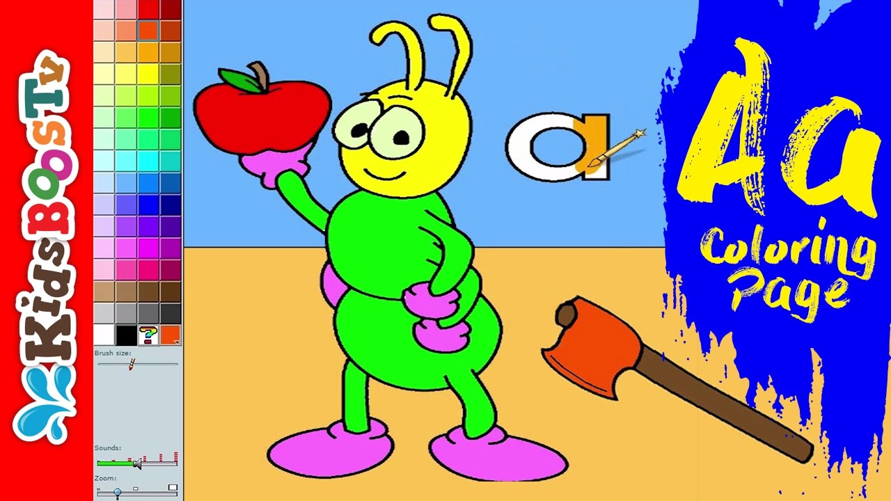 Alphabet A Coloring Pages for Kids - Learning Letter A Coloring Activities