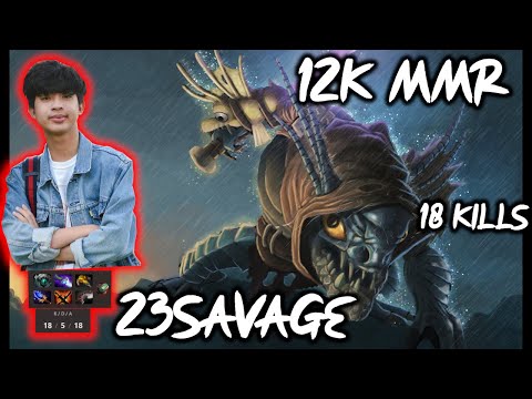 23 SAVAGE FIRST 12K MMR IN DOTA2 18 KILLS HARD GAME COMEBACK Sea Pro dota2 7.28c fullgame