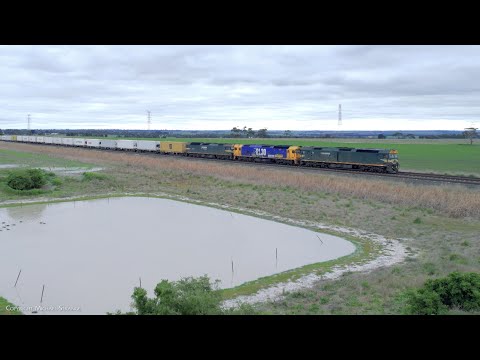7902V Mildura Container Train With G539 BL30 G523 (26/8/2022) - PoathTV Australian Railways