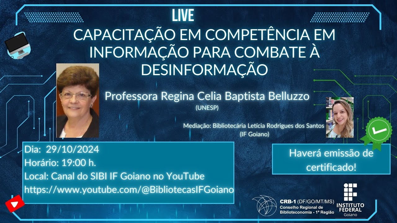 [LIVE] Capacitação em Competência em Informação para Combate à Desinformação