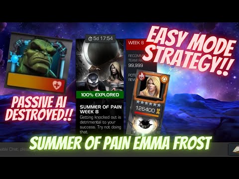 EASY MODE STRATEGY!! IHULK VS EMMA FROST SUMMER OF PAIN WEEK 8. PASSIVE AI DESTROYED