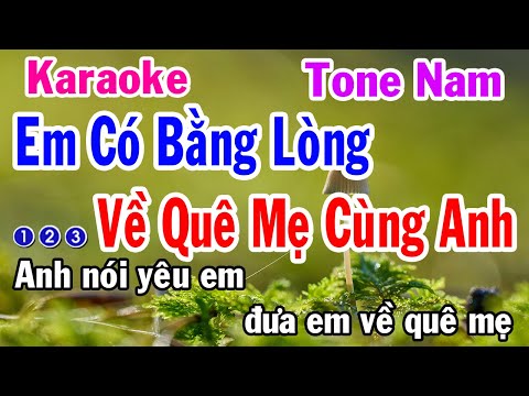 Em Có Bằng Lòng Về Quê Mẹ Cùng Anh Karaoke Tone Nam - Nhạc Sống - Nhật Dũng KB
