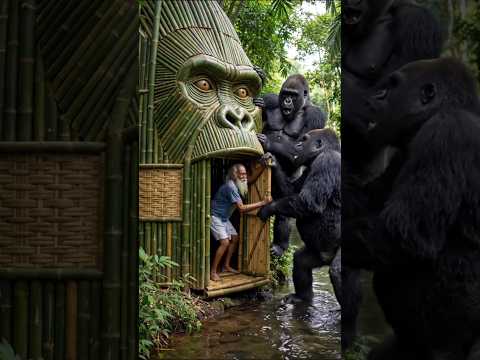 उसने गोरिल्ला का दरवाज़ा खोला… और एक गुप्त भूमिगत दुनिया खोजी 😳🐍#gorillahouse #bamboohous