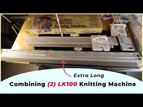 Combining 2 LK100 bulky knitting machines for an extra long blanket machine