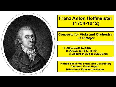 Franz Anton Hoffmeister (1754-1812) - Concerto for Viola and Orchestra in D Major