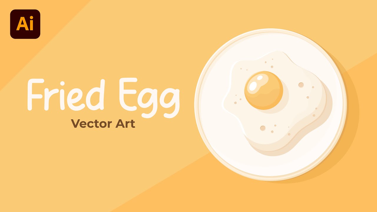 Adobe Illustrator CC - Fried Egg Flat Vector Art In Adobe Illustrator