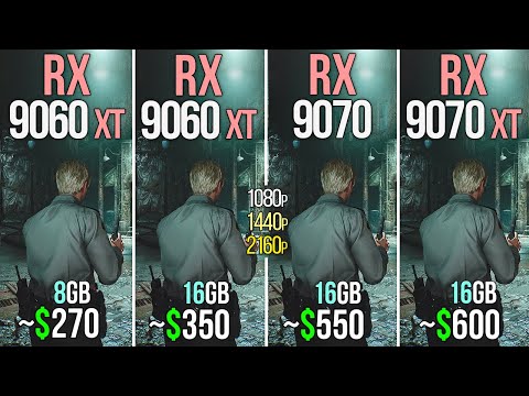 RX 9060 XT vs RX 9060 XT 16GB vs RX 9070 vs RX 9070 XT - Test in 20 Games