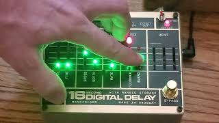 Video thumbnail for EHX Sixteen Second Digital Delay clone (Manecolabs) - sound demo by Music Works