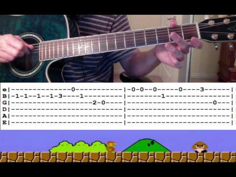 Guitar Lesson: Super Mario Theme Song (with Tabs) -- How to Play / Tutorial