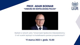 Rektor UAM prof. dr hab. Bogumiła Kaniewska oraz Senacka Komisja ds. Komunikacji i Odpowiedzialności Społecznej zapraszają na wykład, który wygłosi prof. Adam Bodnar.