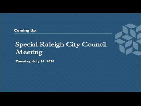 Special Raleigh City Council Meeting - July 14, 2020