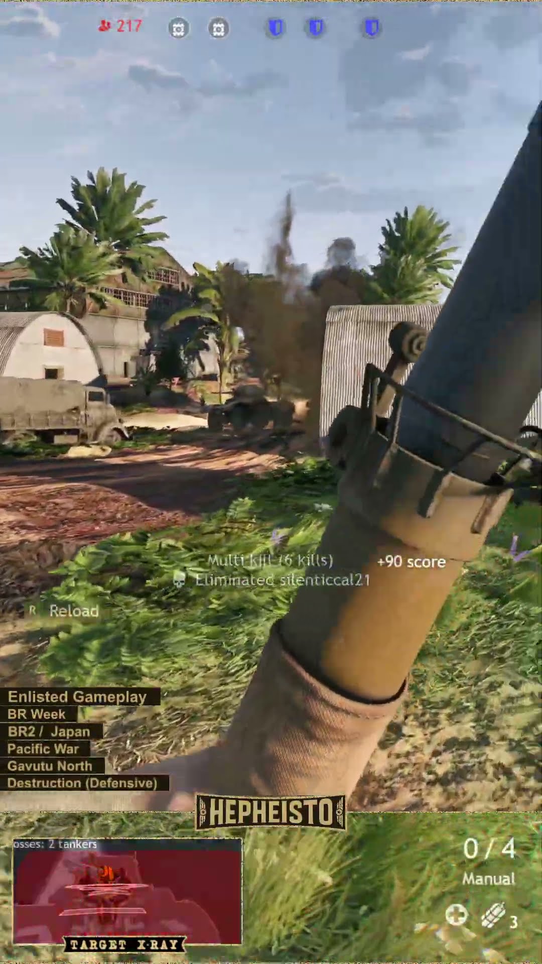 Anti Tank Gunner eliminates Tank Daimler Mk II with Type 4 AT Rifle
