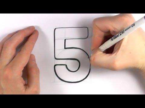 How to Draw a Cartoon Number 5 | Quick And Easy Bullet Journal Doodle Ideas | bujoTIGER (ZOOSHii)