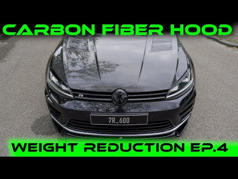 631 HP GOLF R GETS CARBON FIBER HOOD / HOW TO TAKE OFF A HOOD AND INSTALL A NEW ONE ON MK7 VW GOLF