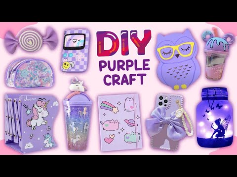12 DIY PURPLE CRAFT - Bedside Lamp - Hair Accessories - Phone Case and more...