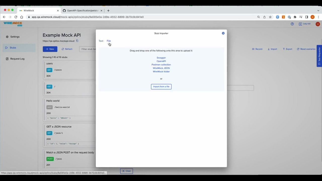 Quick intro to OpenAPI import in WireMock Cloud