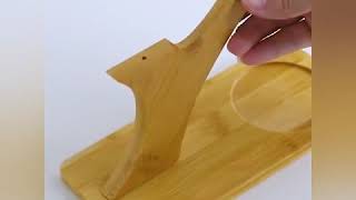 3-Tier Bamboo Shelf Ceramic Flower Pot