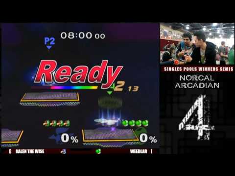 NorCal Arcadian 4 Singles Pools Winners Semis Galen the Wise (Falco) vs Weedlar (Yoshi)