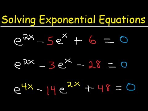 Solving Exponential Equations In Quadratic Form - Using Logarithms, With e