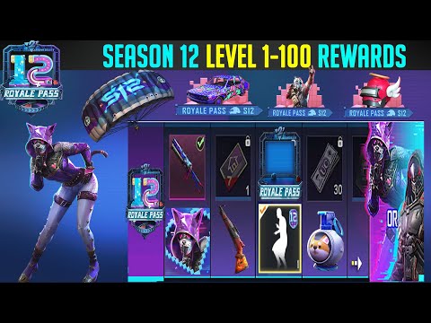 Season 12 Royale Pass Level 1-100 All Rewards & Emotes Pubg Mobile