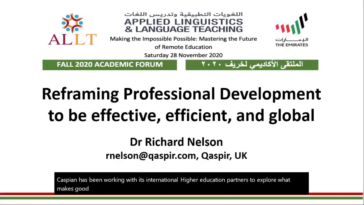 Reframing Professional Development to be Effective, Efficient and Global.