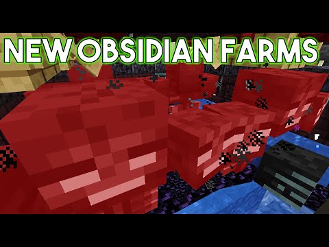 AFK Obsidian Farms! (90,000 blocks/hr) Wither cage | Minecraft Video