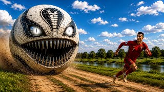 GIANT WHITE COBRA BALL vs RONALDO In Real Life | Final Escape 😱