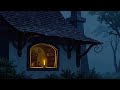 Rainy Night In A 1920s Cozy Cottage With Oldies Playing In Another Room For Relax Unwind
