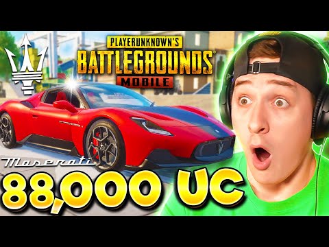 MAXED $88,000 UC MASERATI MASTERPIECE 🔱 2 GIVEAWAYS - PUBG MOBILE