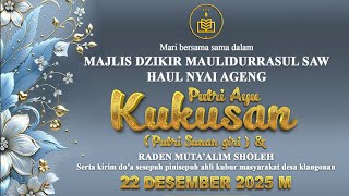 Download lagu 🔴MAJLIS DZIKIR MAULIDURRASUL SAW & HAUL NYAI AGENG PUTRI AYU KUKUSAN (PUTRI SUNAN GIRI) GRESIK mp3