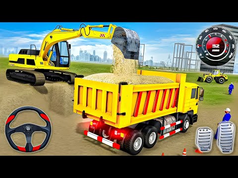 🚧 Highway Road Construction Simulator 3D: City Builder - Excavator Loading Gameplay