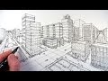 How To Draw A City Using Two Point Perspective