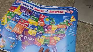 United States & World Map Poster for Kids | Homeschooling Maps | School Room Supplies