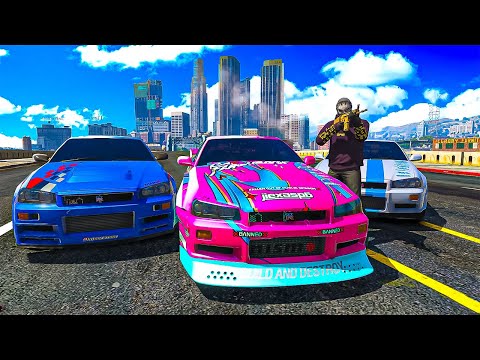 Cops HATED My Skyline R34 Gang in GTA 5 RP