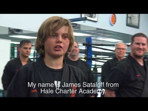 James testing for his 2nd degree Black Belt