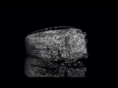 Princess Cut Diamond Engagement Ring 3.0 Carat in 14K White Gold