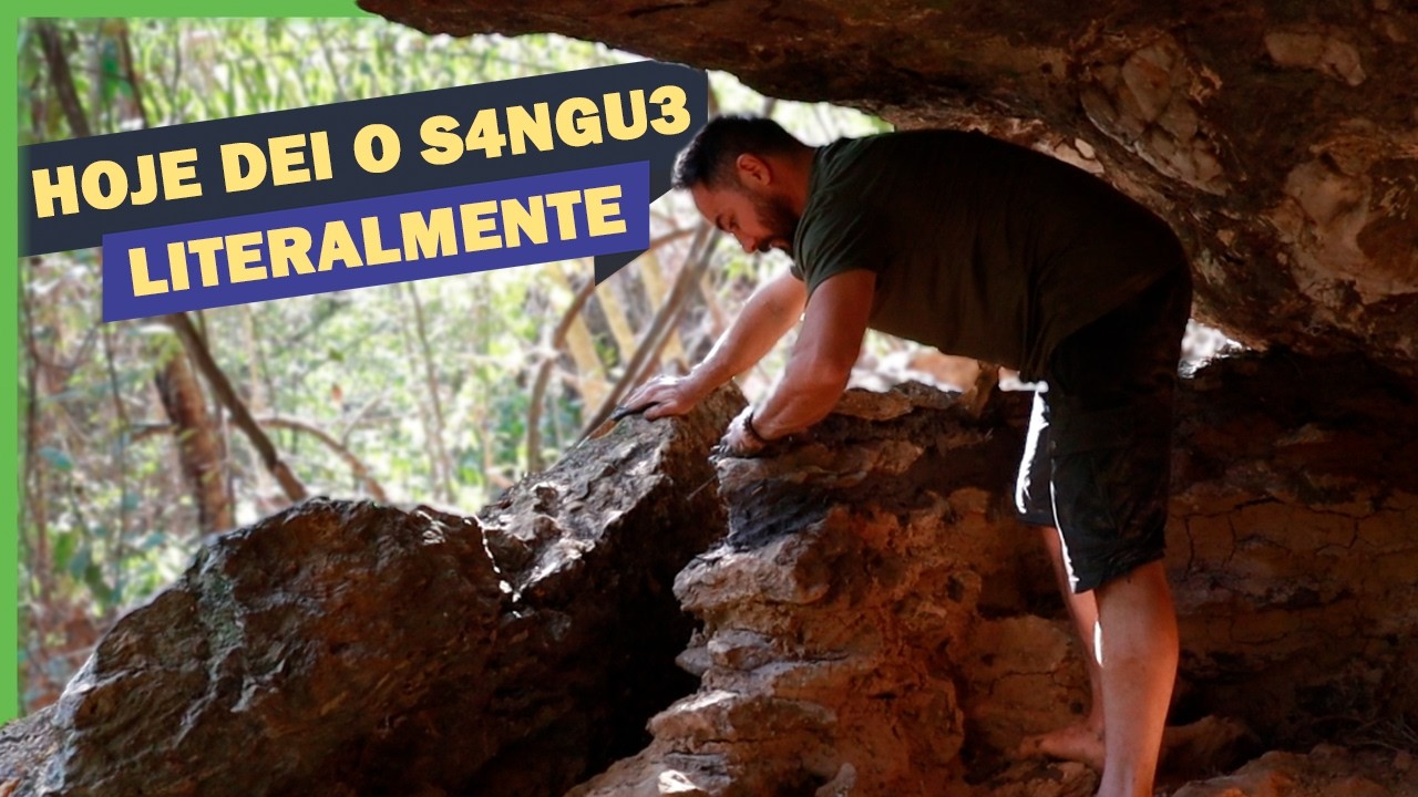 Testei o uso da palha na construção e a marreta pra cortar pedras - Toca do calango Ep. 8