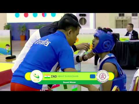 Abhijit Buragohain 🇮🇳 vs Mokhnache Hamza 🇩🇿 60 kg Semifinal 9th ​​World Junior Wushu Championship...