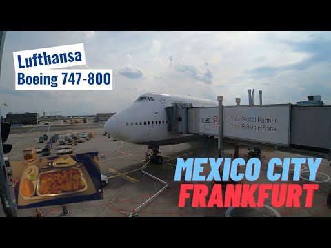 Lufthansa Boeing 747-800 - Cidade do México para Frankfurt Economia | Alimentos, bebidas, lugares