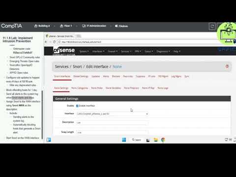 Testout Network+ 11.1.9 Lab Implement Intrusion Prevention