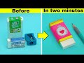 DIY Sharpener And Eraser Box From Waste Box How To Make Sharpener Box Easy