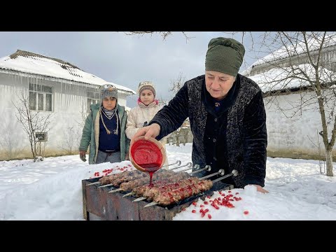 Cooking in the Snow: Grandma’s Rare Pomegranate Sauce & Turkey Kebab
