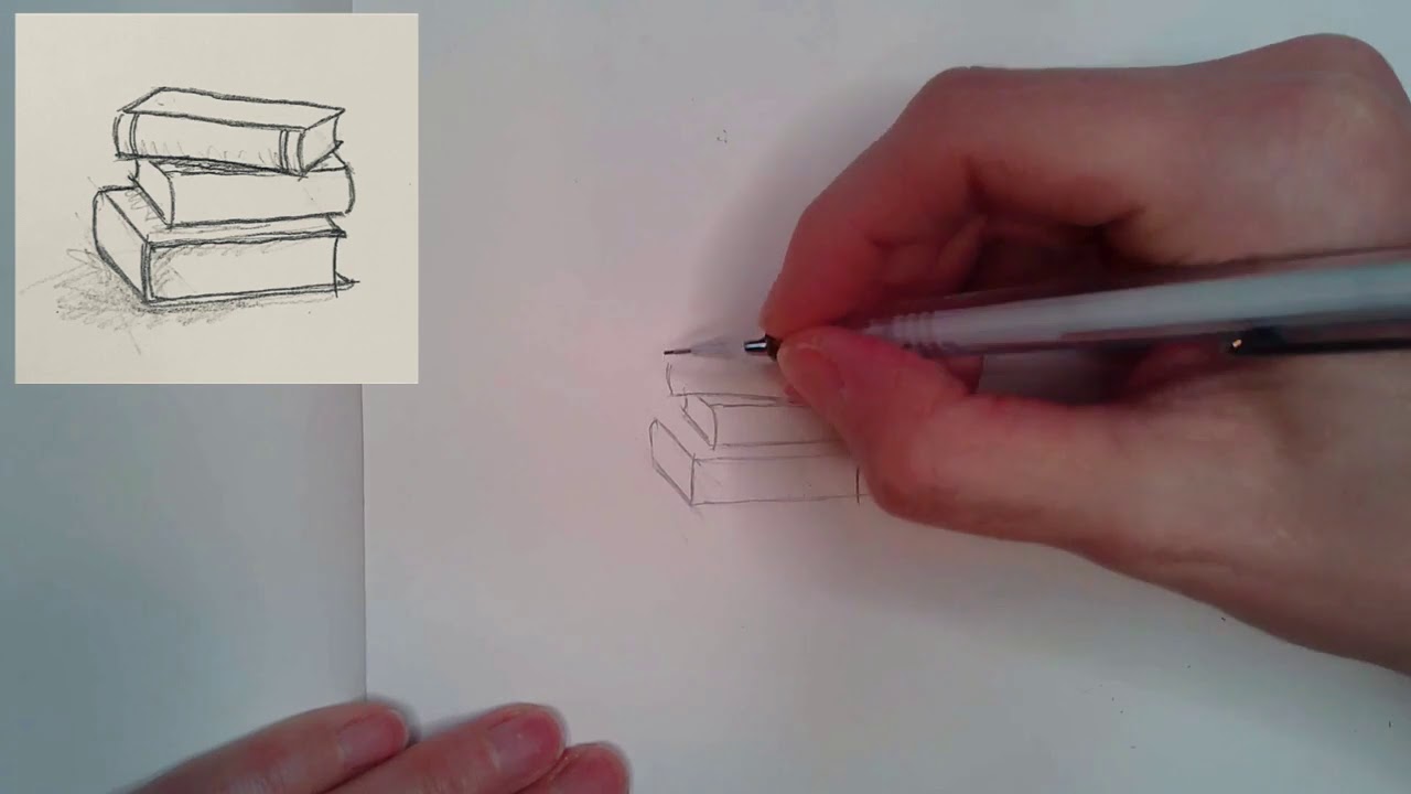 Stacked books sketch