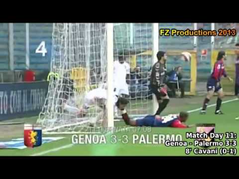 Serie A 2007-2008, day 11 Genoa - Palermo 3-3 (Cavani goal)