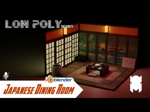 Japanese Dining Room - Low Poly Series Blender.