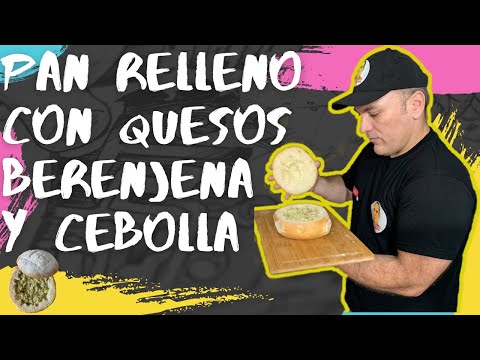 Pan relleno con quesos y berenjenas